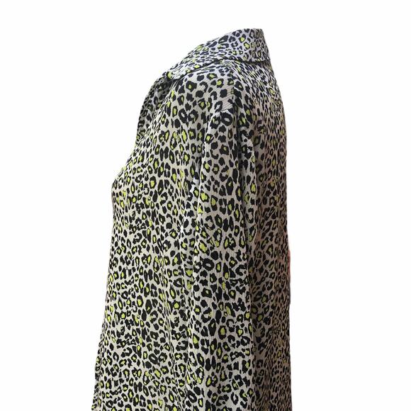 Zara Cheetah Animal Print Silky V-Neck Blouse Top (Small) - Picture 4 of 5